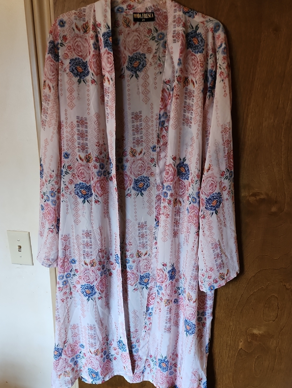 Floral Lightweight Duster Kimono by Moda Fresca - Pink & Blue NWOT